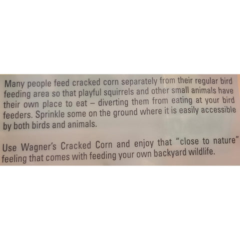 Wagner's cracked corn image with nearby wildlife suggests dedicated feeding areas