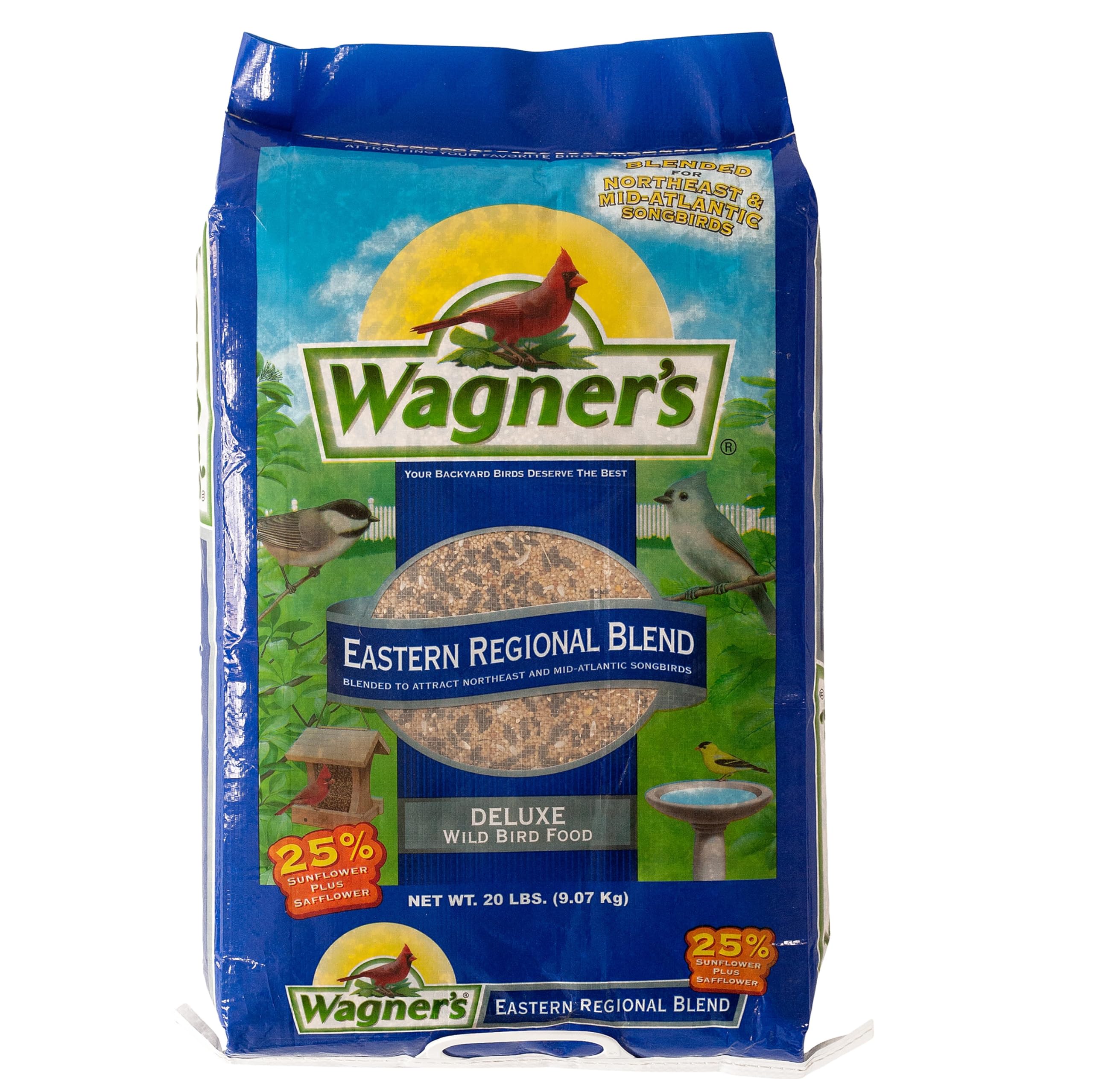 Wagner’s Eastern Regional Wild Bird Food bag shown for diverse backyard visitors