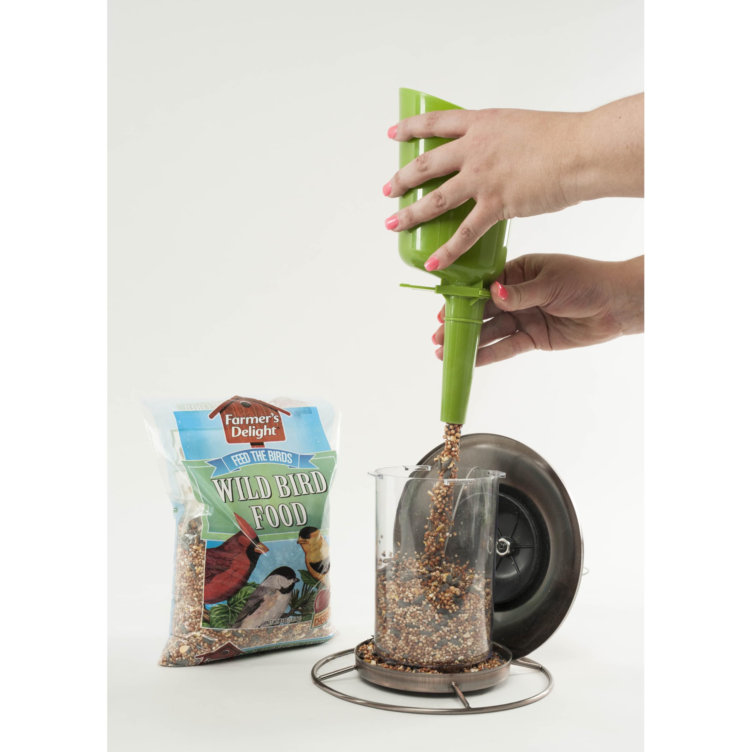 Tube feeder setup with Wagner's mix supports year-round bird activity.