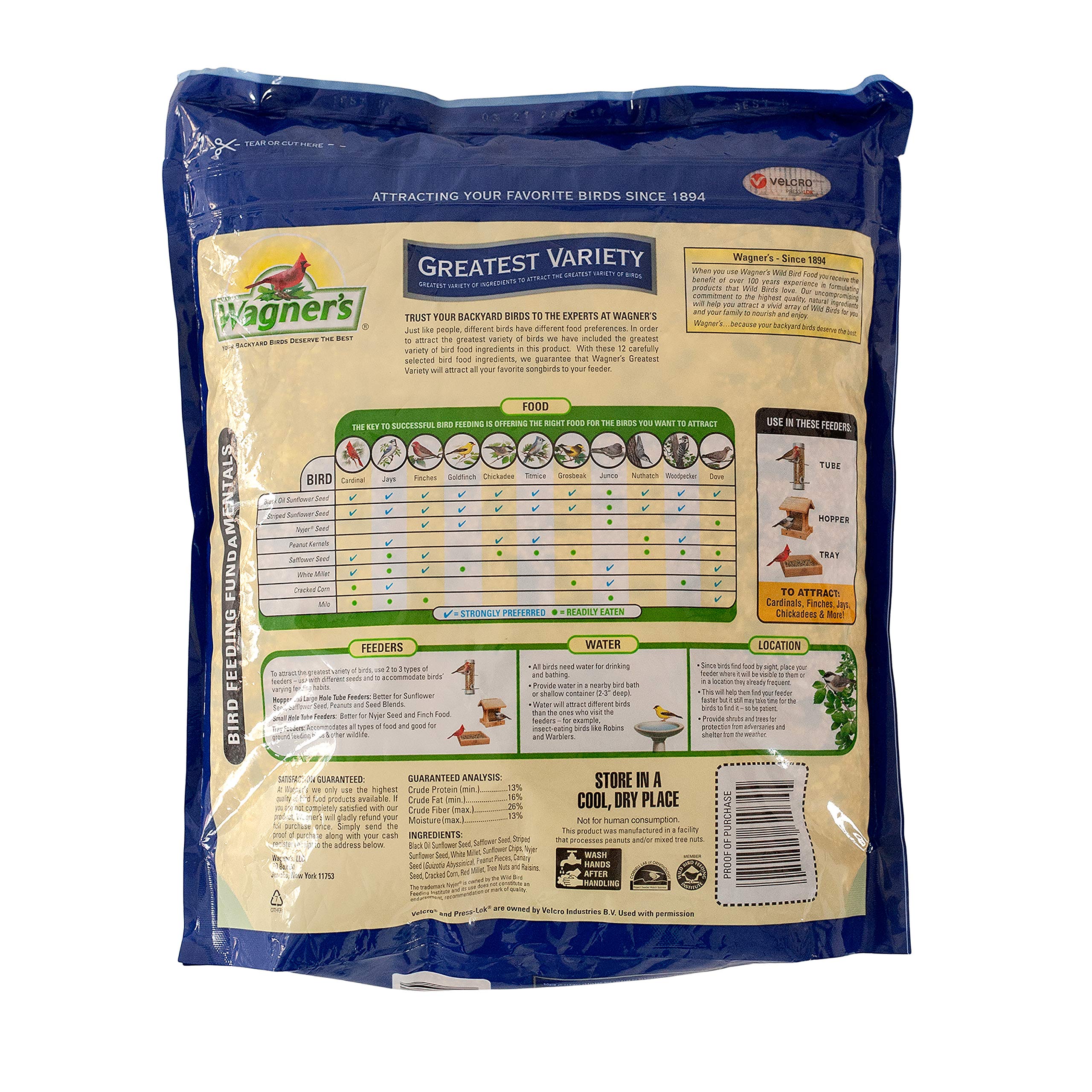 Wagner's Greatest Variety Blend sunflower-seeds closeup highlights 40% sunflower for energetic birds.