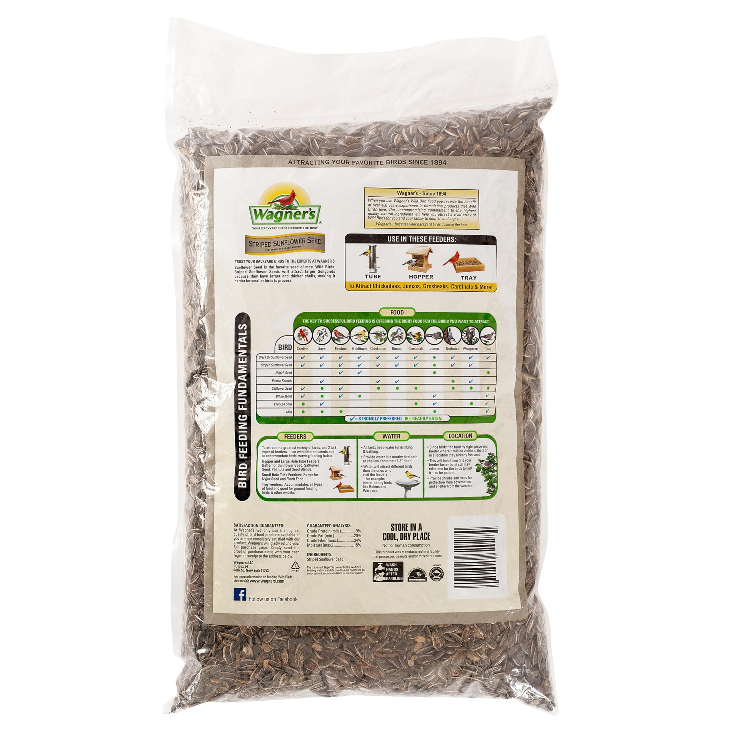Wagner's striped sunflower seed in a bowl, ideal for tray feeders.
