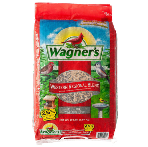 Wagner's Western Regional Blend at a feeder attracting Western songbirds