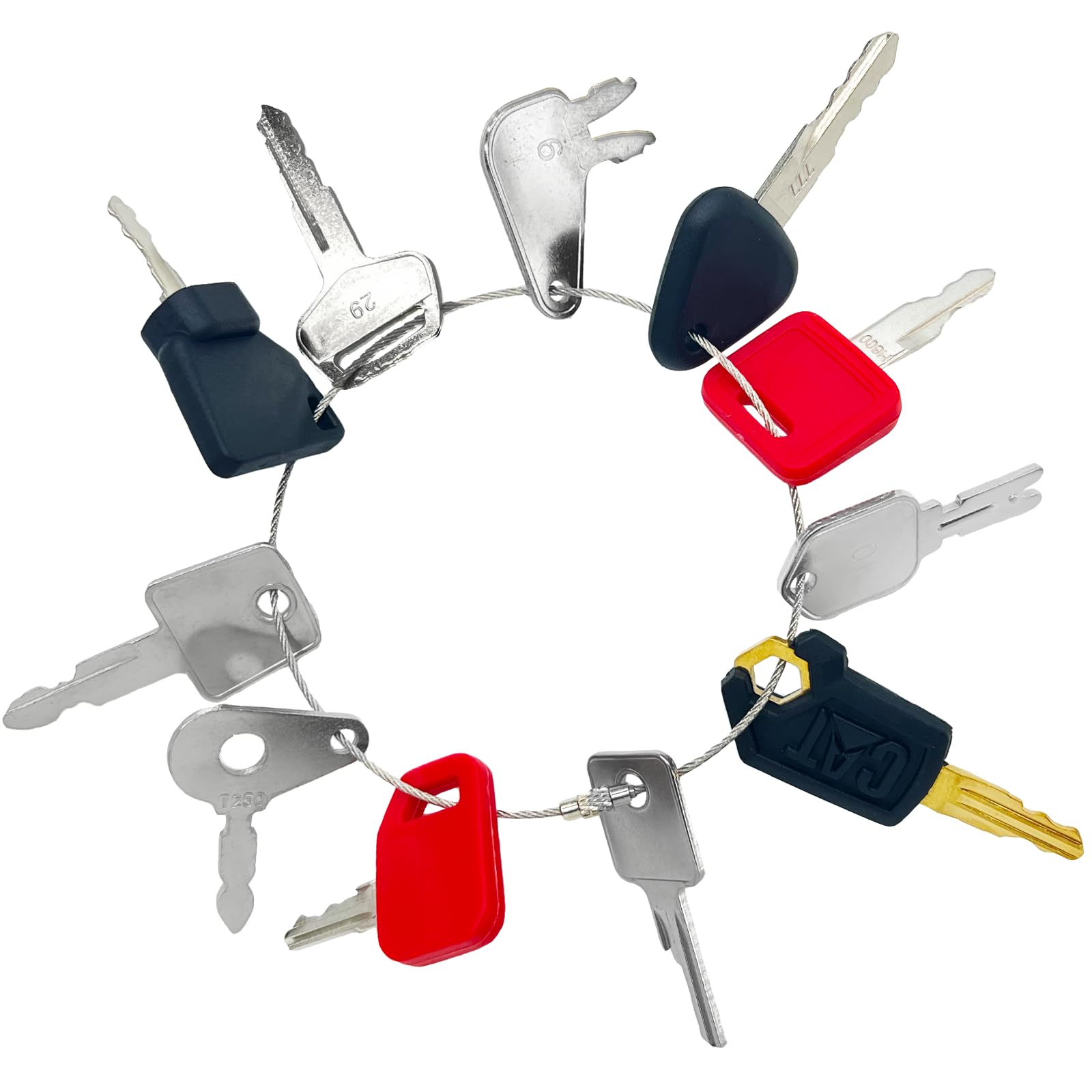WAH LIN PARTS 11-piece equipment keys set in a compact bundle for heavy machinery access.