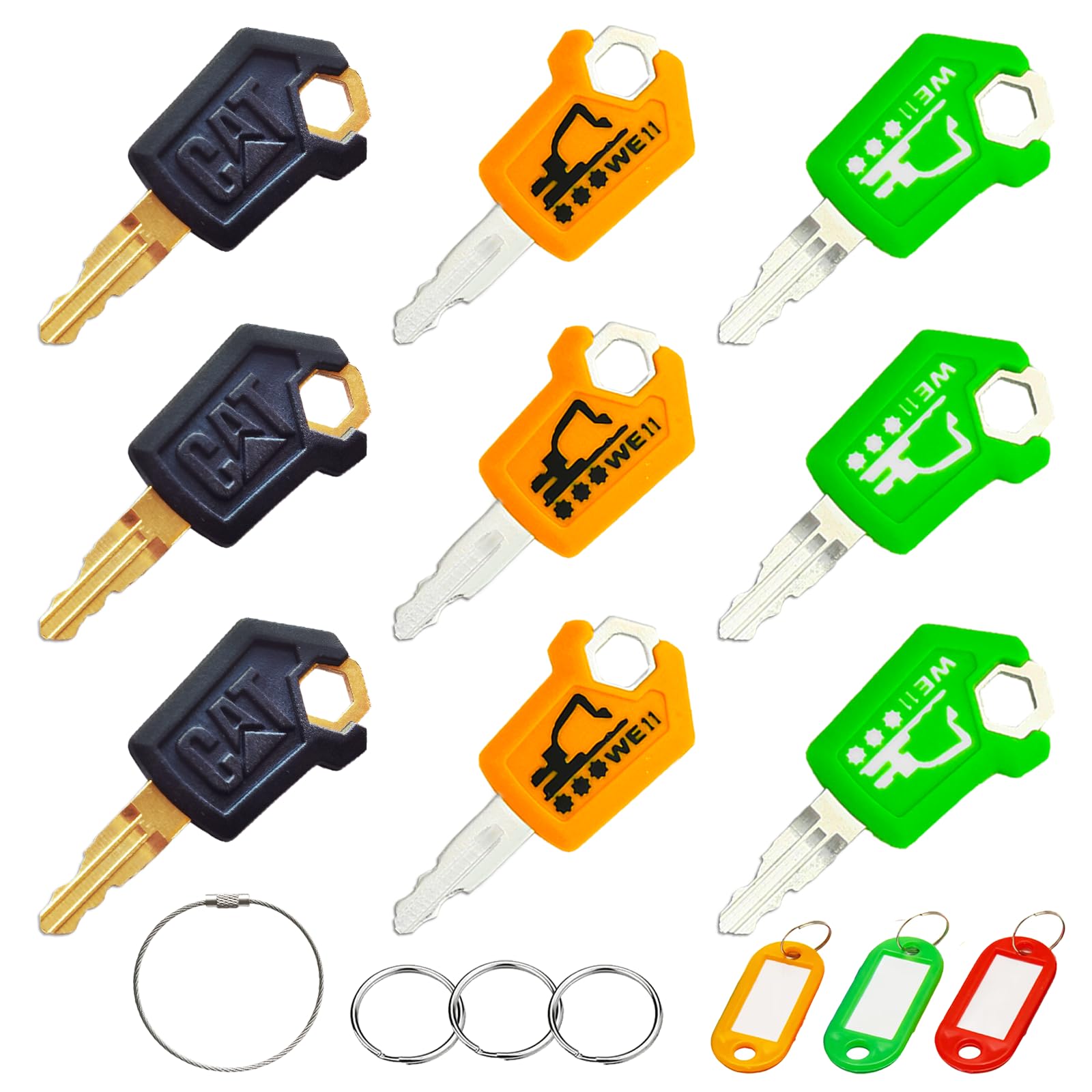WAH LIN PARTS Cat 5P8500 key set with three colors for quick identification
