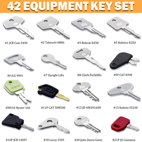 WAH LIN PARTS CAT and JCB ignition keys assembly — ready for quick access.