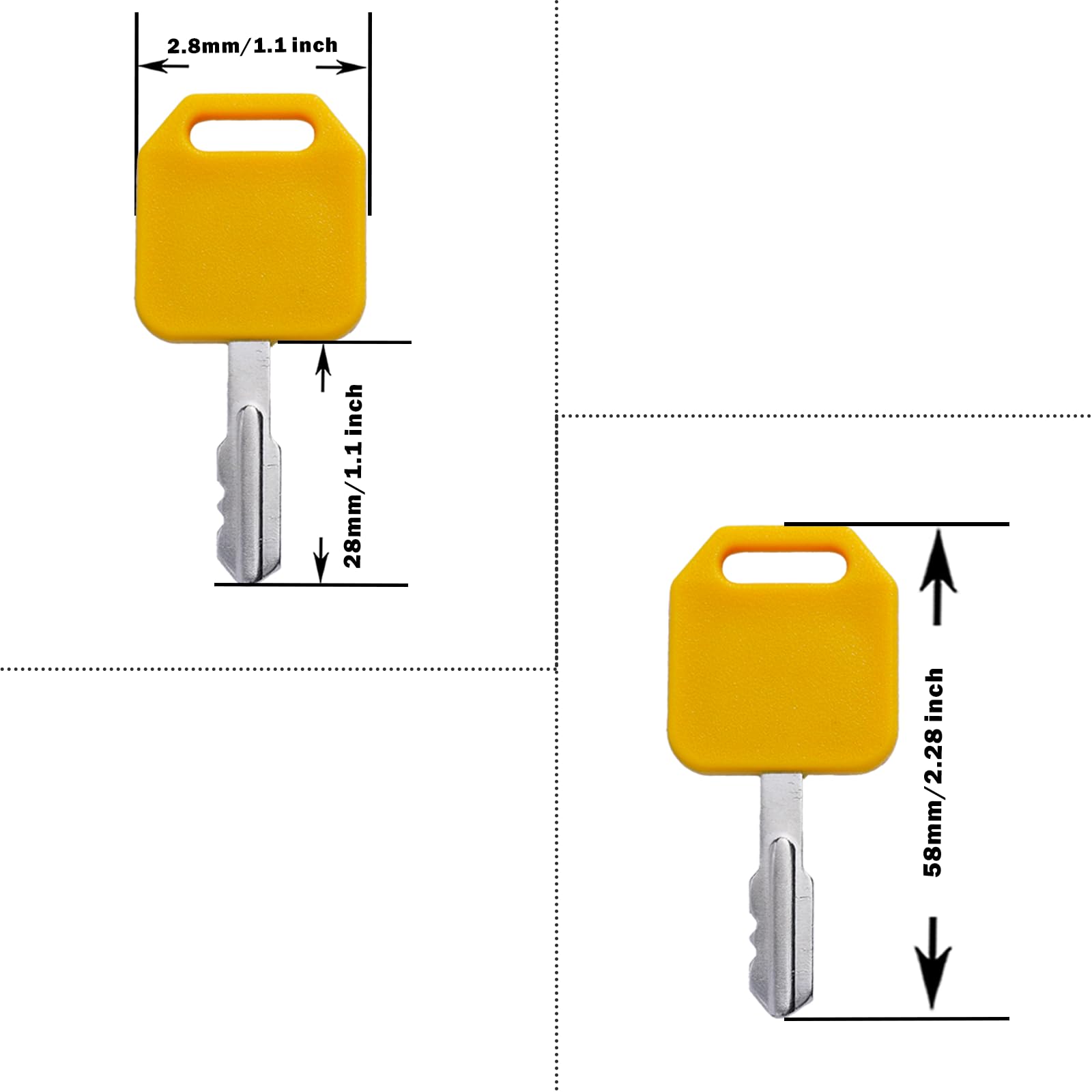 WAH LIN PARTS GY20680 keys on ring, easy to carry for quick mower key replacements.