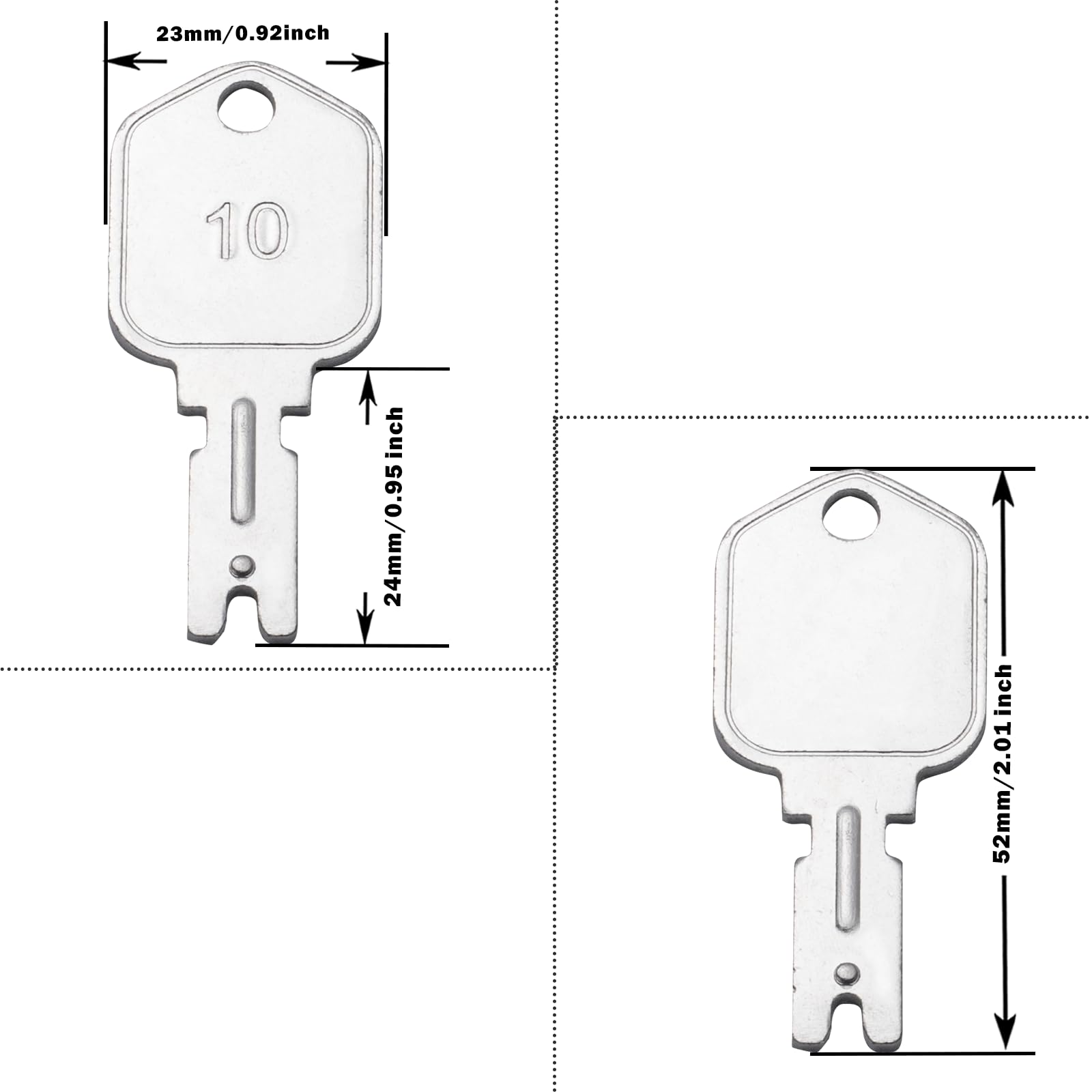 WAH LIN PARTS key ring included with ignition keys for organized spare replacements