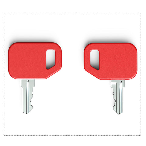 Packaged contents show 10 keys and a ring included.