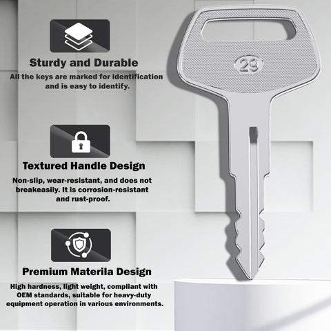 Replacement TR261434 key that fits multiple dozers and loaders.