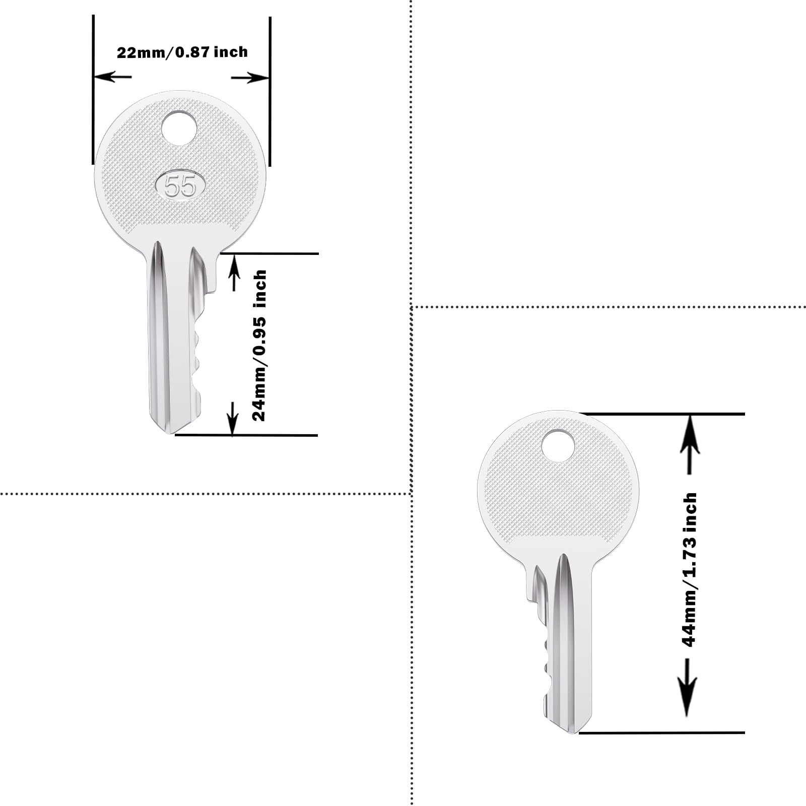 Skyjack 455 key with improved cut for reliable ignition and smooth operation.
