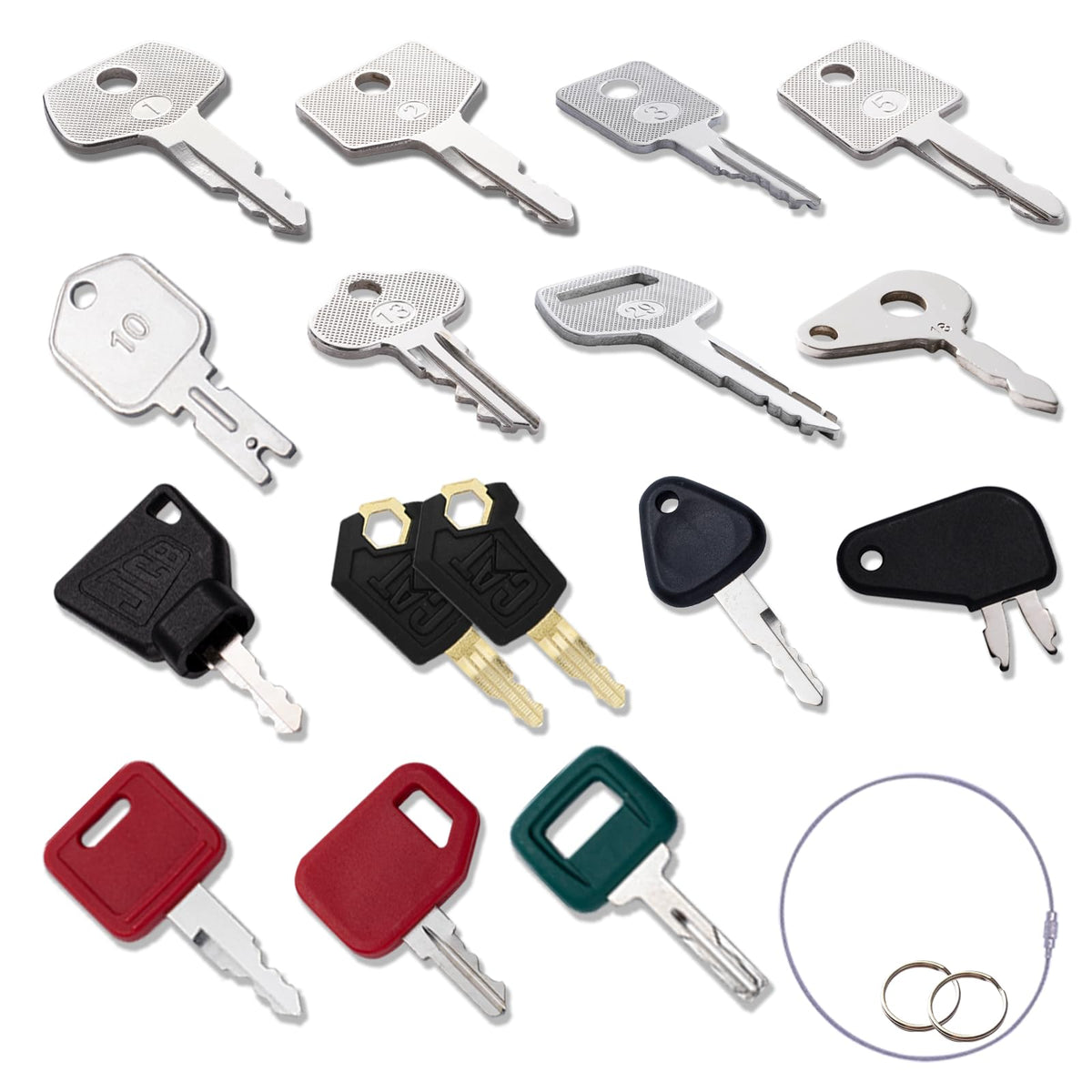 WAH YUE HING 11-piece master keys collection closeup for quick model matching