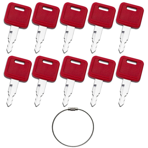 WAH LIN PARTS H800 ignition keys pack with ring for John Deere and Hitachi machines.
