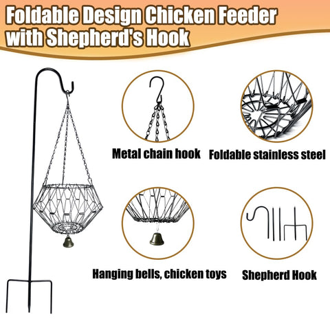 WaiLaDi Feeder no-mess design keeps produce off the coop floor.