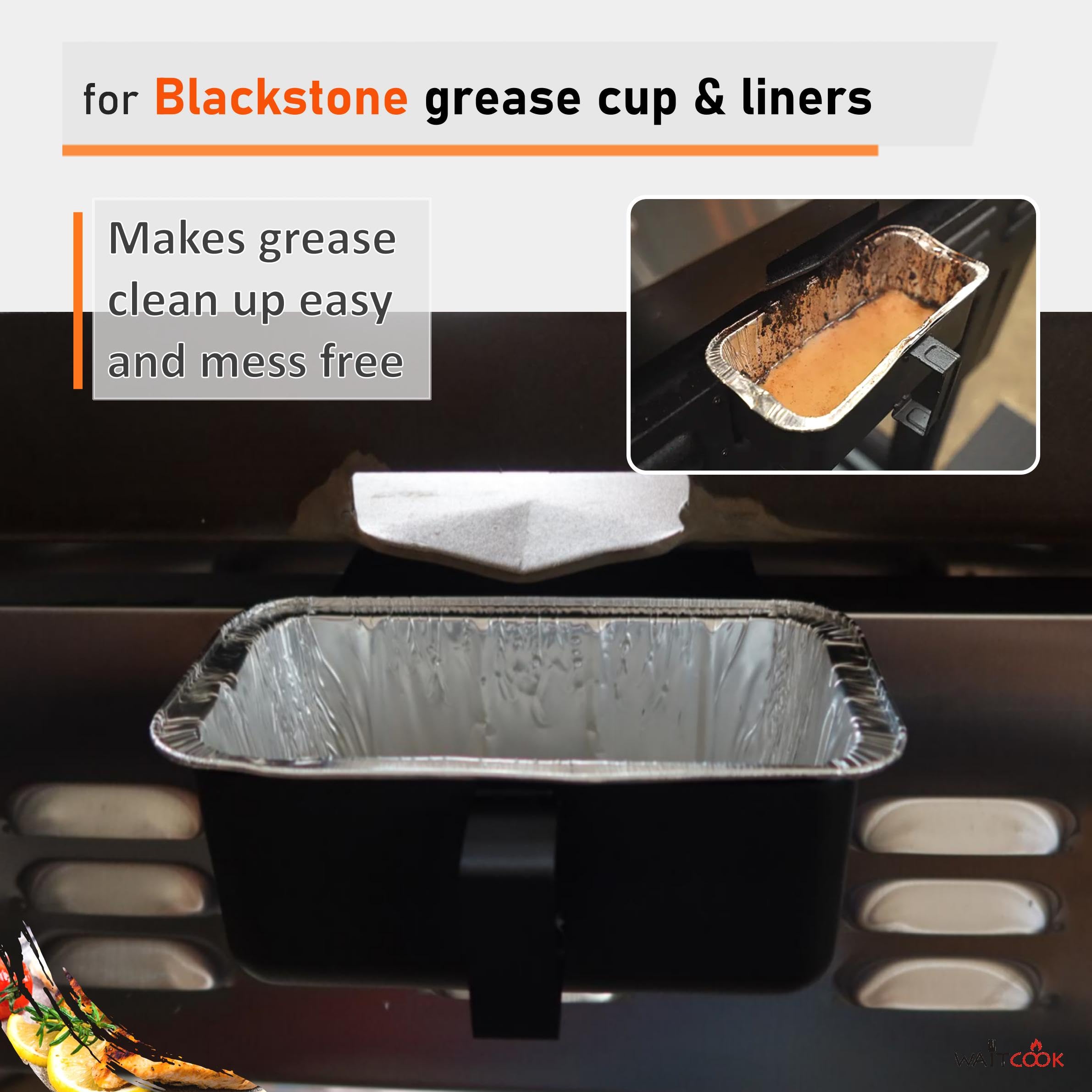 WAITCOOK durable black powder-coat finish resists wear near the grill