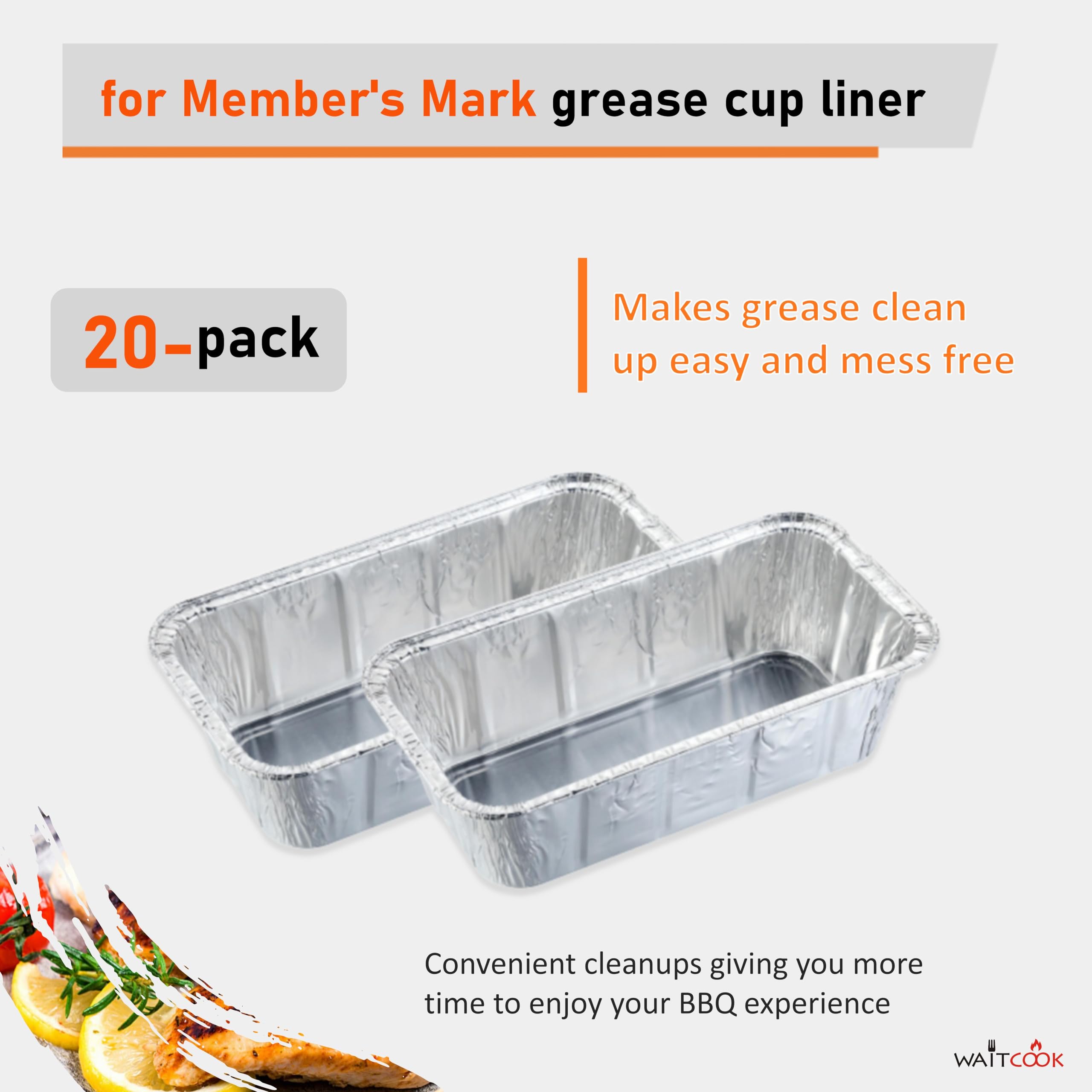 WAITCOOK 20-pack liners fit Member's Mark 4-burner griddle for quick changes