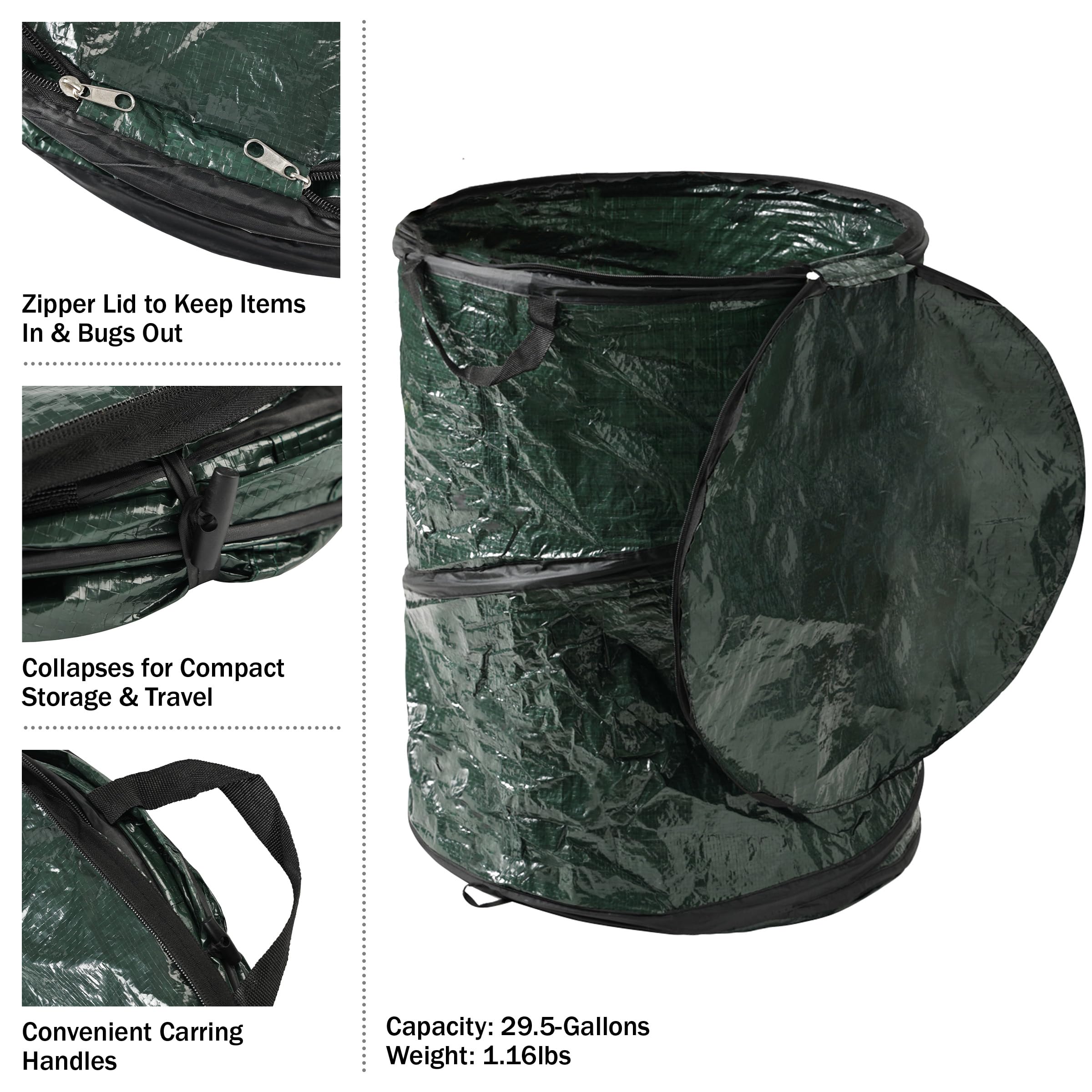 Wakeman trash can with easy-carry grab handles for simple transport.