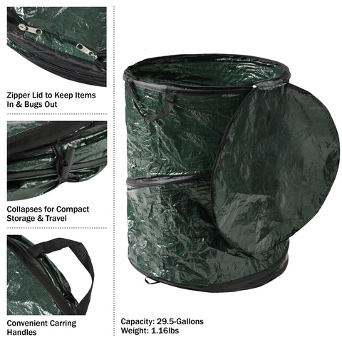 Wakeman trash can with easy-carry grab handles for simple transport.