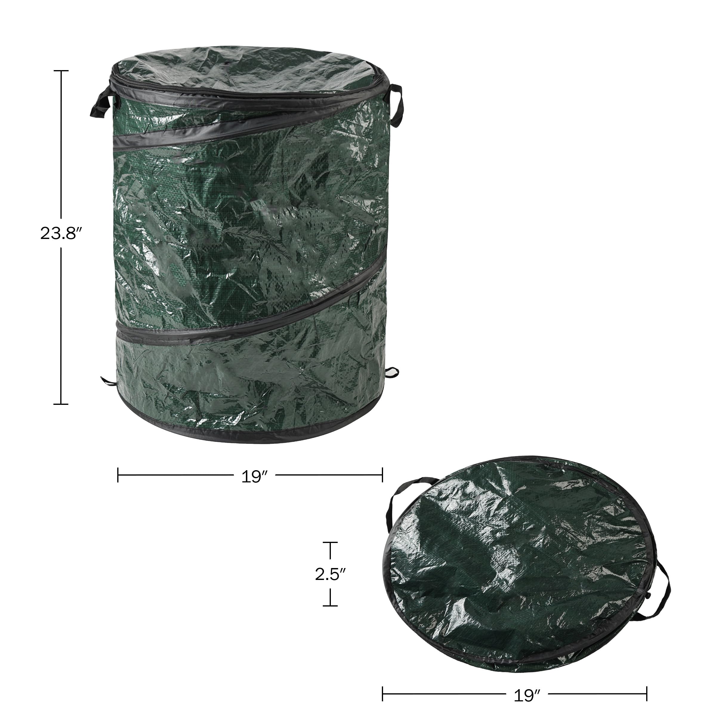 Wakeman secure-top lid on outdoor trash can to deter wildlife and windblown debris.