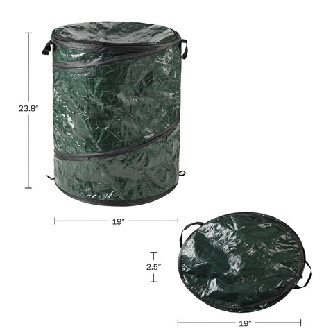Wakeman secure-top lid on outdoor trash can to deter wildlife and windblown debris.
