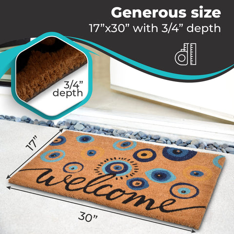 WALBROOK colorful welcome door mat brightens porches while trapping dirt.