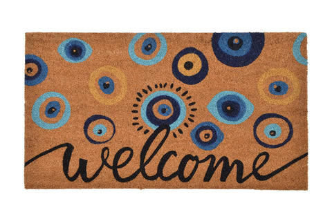 WALBROOK evil eye door mat with Nazar pattern for stylish entrance and dirt control.