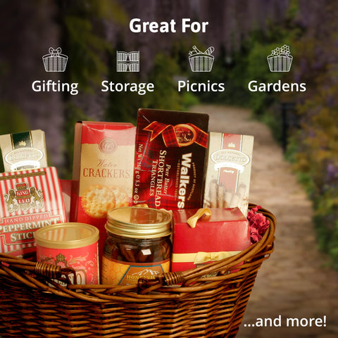 Wald Imports dark brown willow basket with liner-ready look for home storage.