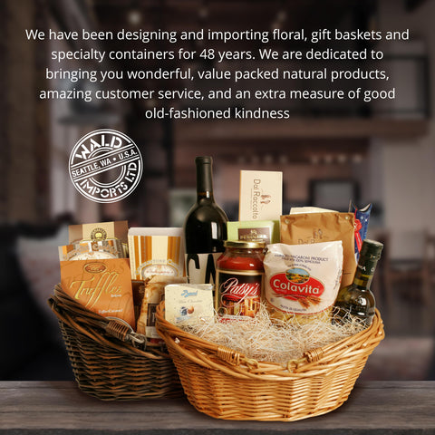 Wald Imports stylish wicker basket for organizing home accents and gifts.
