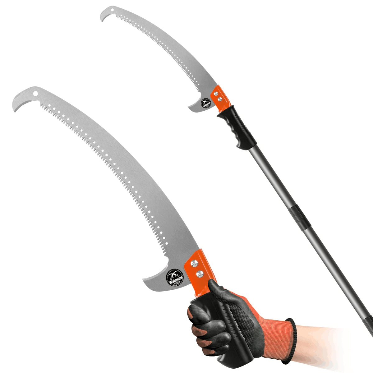Walensee 14ft pole saw extension reaching high branches with ease.