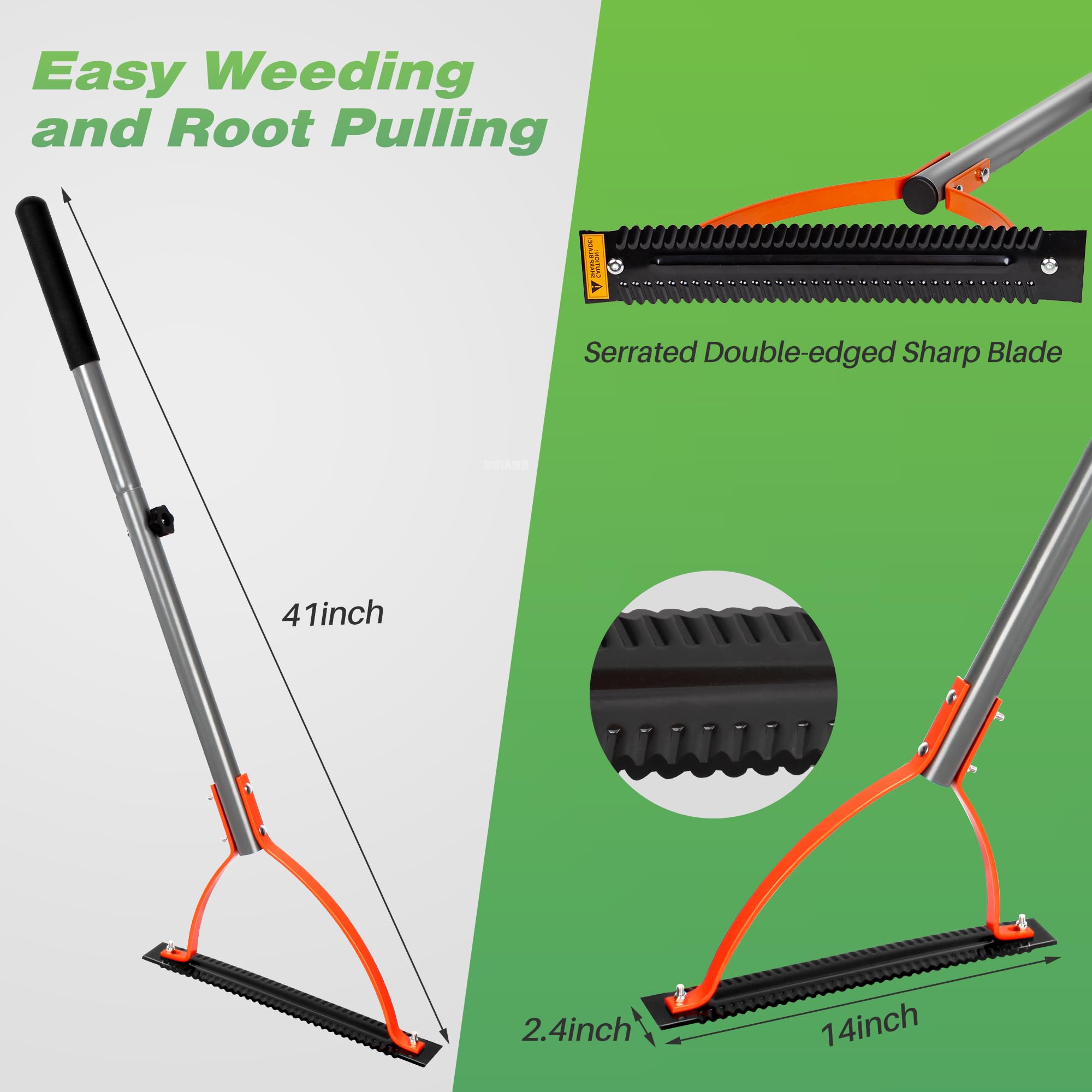 Walensee 30-inch steel handle extended reach for tall weeds