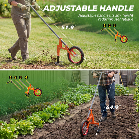 Walensee adjustable handle extended to accommodate taller gardeners