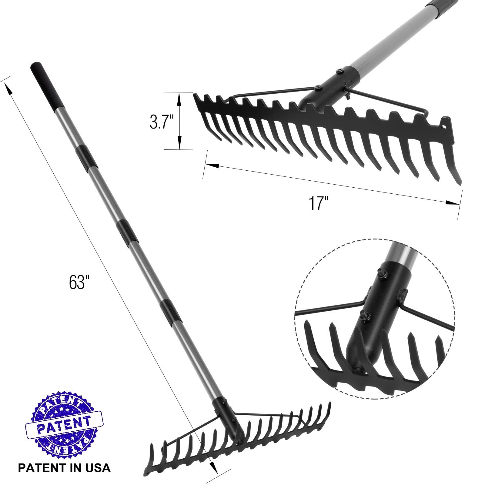 Walensee bow rake with ergonomic handle for comfortable extended use.