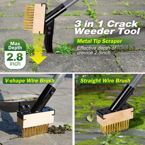 Walensee dual brush heads enabling thorough weed and moss removal.