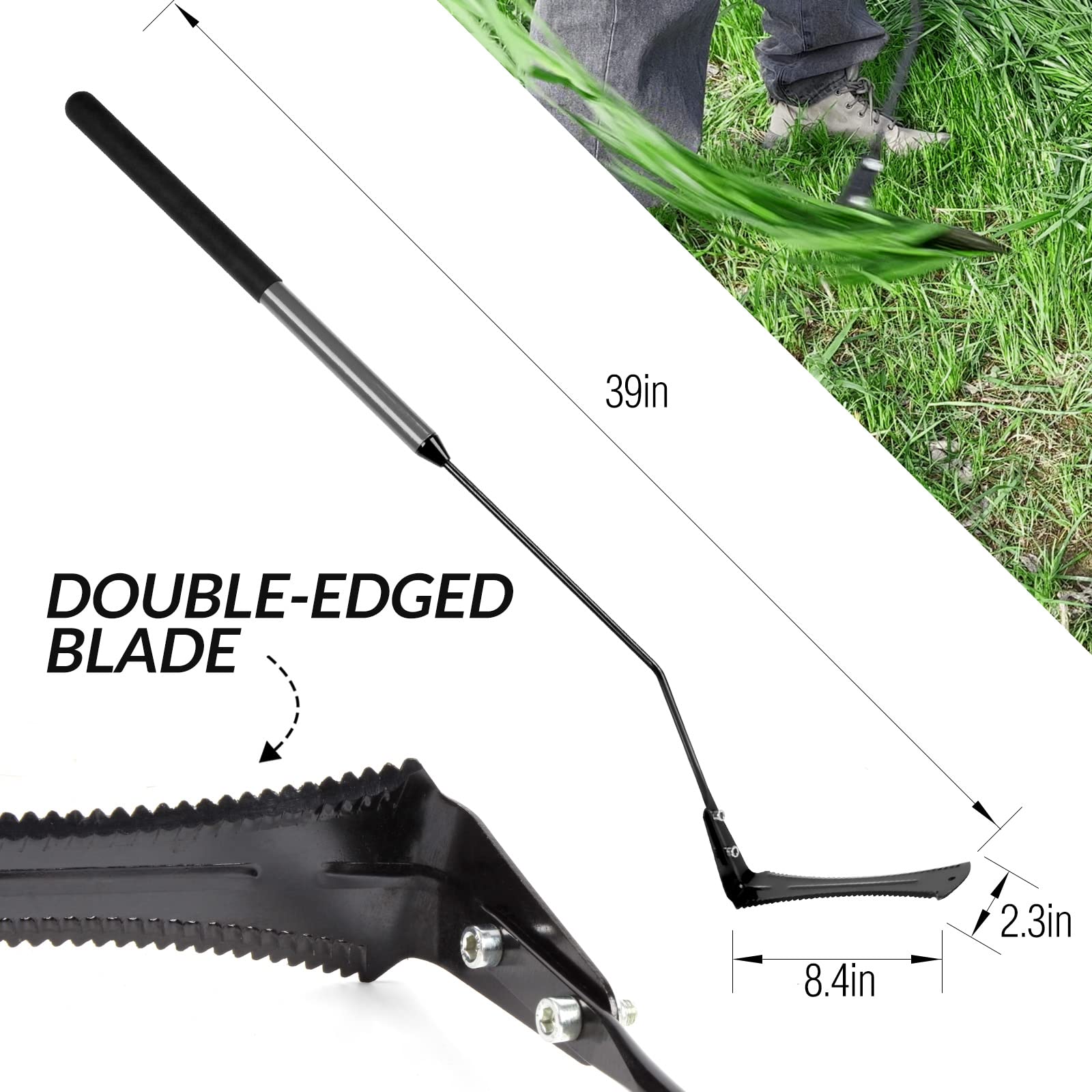 Walensee Grass Whip with an 8-inch blade for dense growth