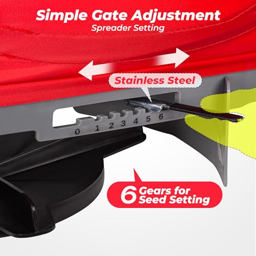 Walensee hand-held seed spreader with aluminum gears for durable operation.