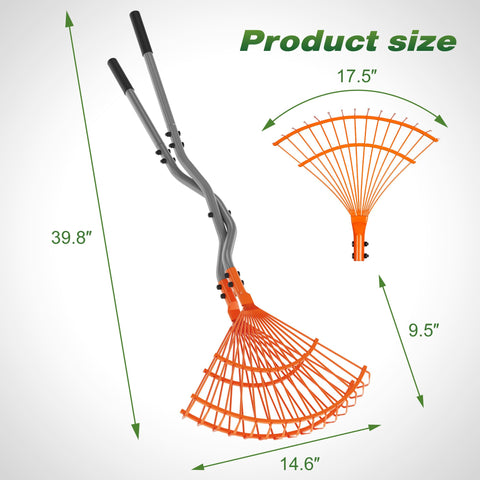 Walensee long steel-handle design adds ergonomic comfort while raking.