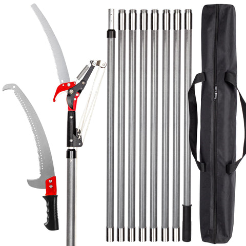Walensee pole saw extended-length setup for high branch trimming without ladders.