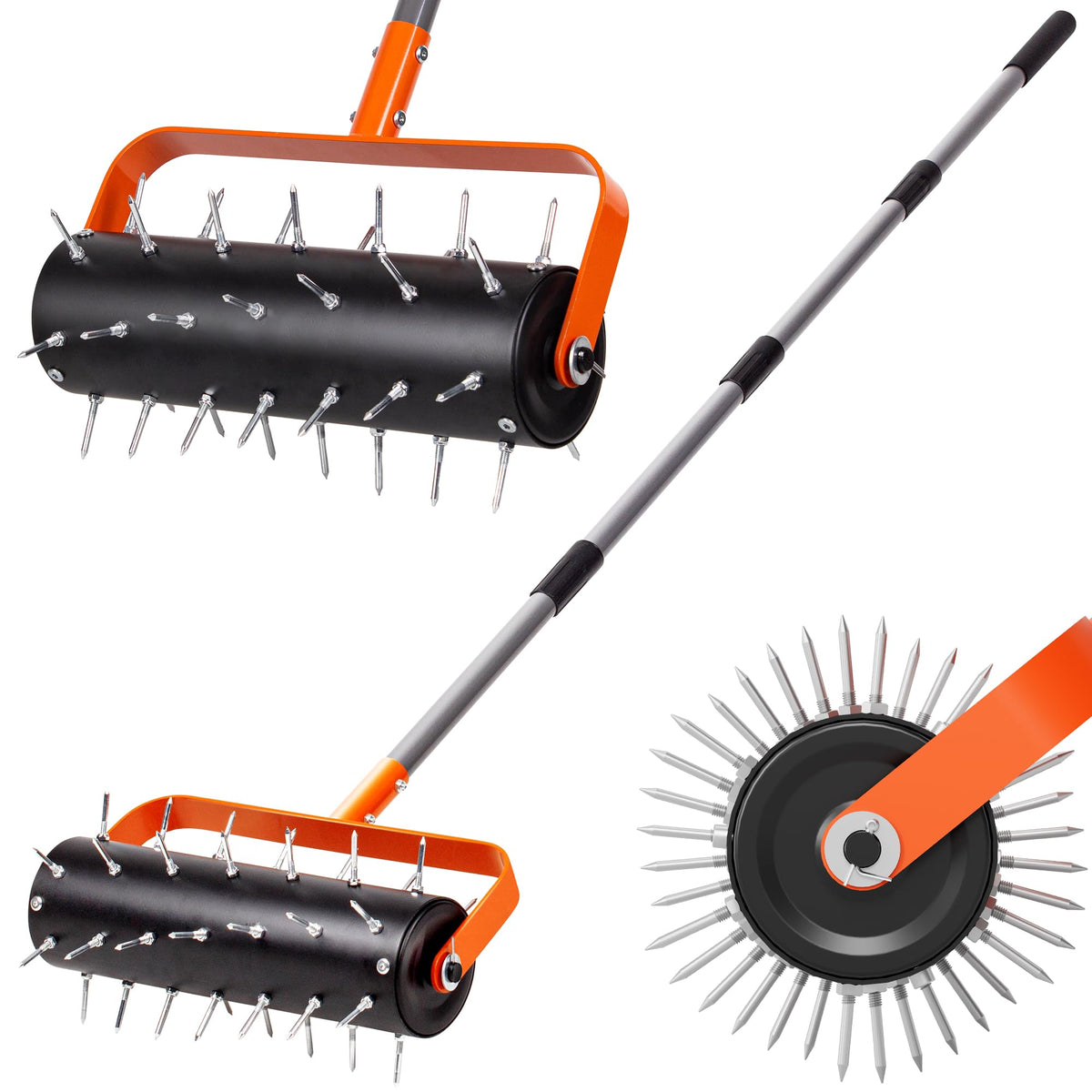 Walensee rolling lawn aerator with 42 spikes for deep aeration.