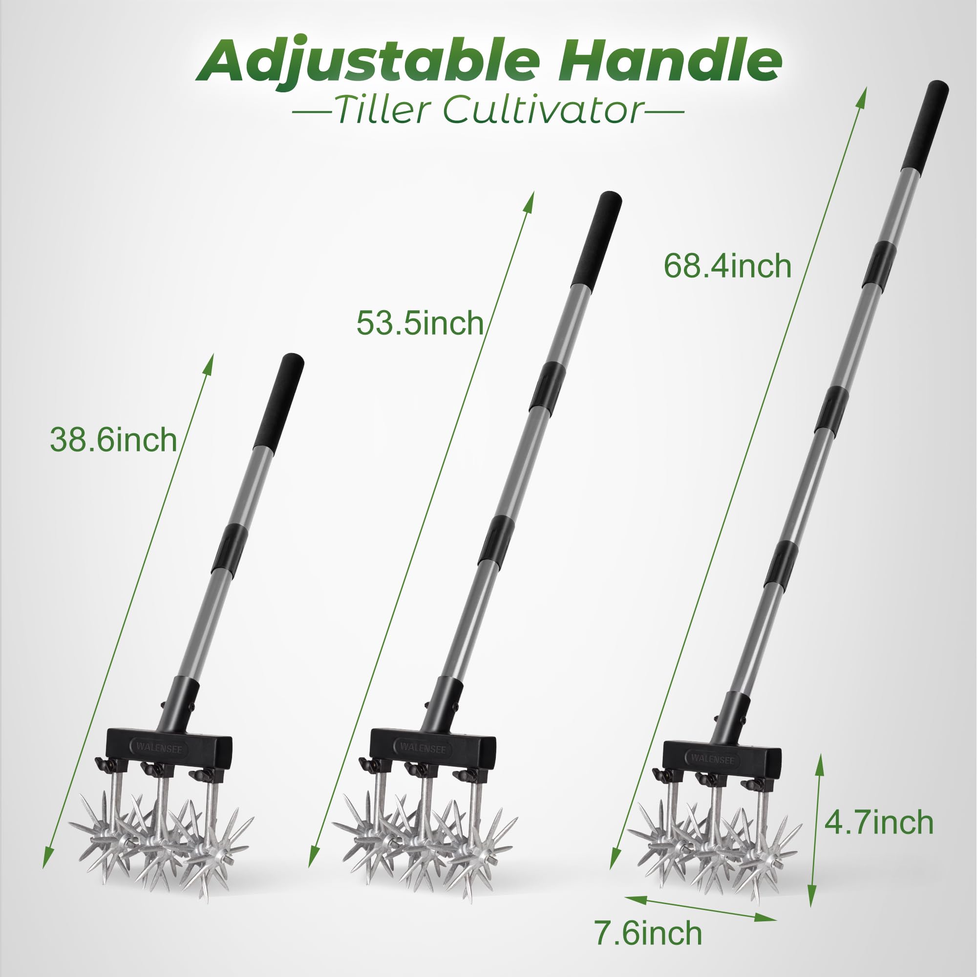 Walensee rotary cultivator breaks up large clods for smoother bed prep.