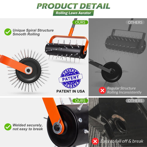 Walensee steel body enabling durable, long-lasting lawn aeration sessions.