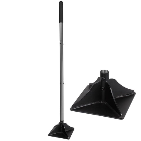 Walensee tamper with a 48-inch handle ready for heavy-duty ground leveling.