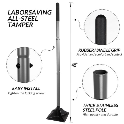 Walensee ergonomic rubber grip enhances control during tamping tasks.