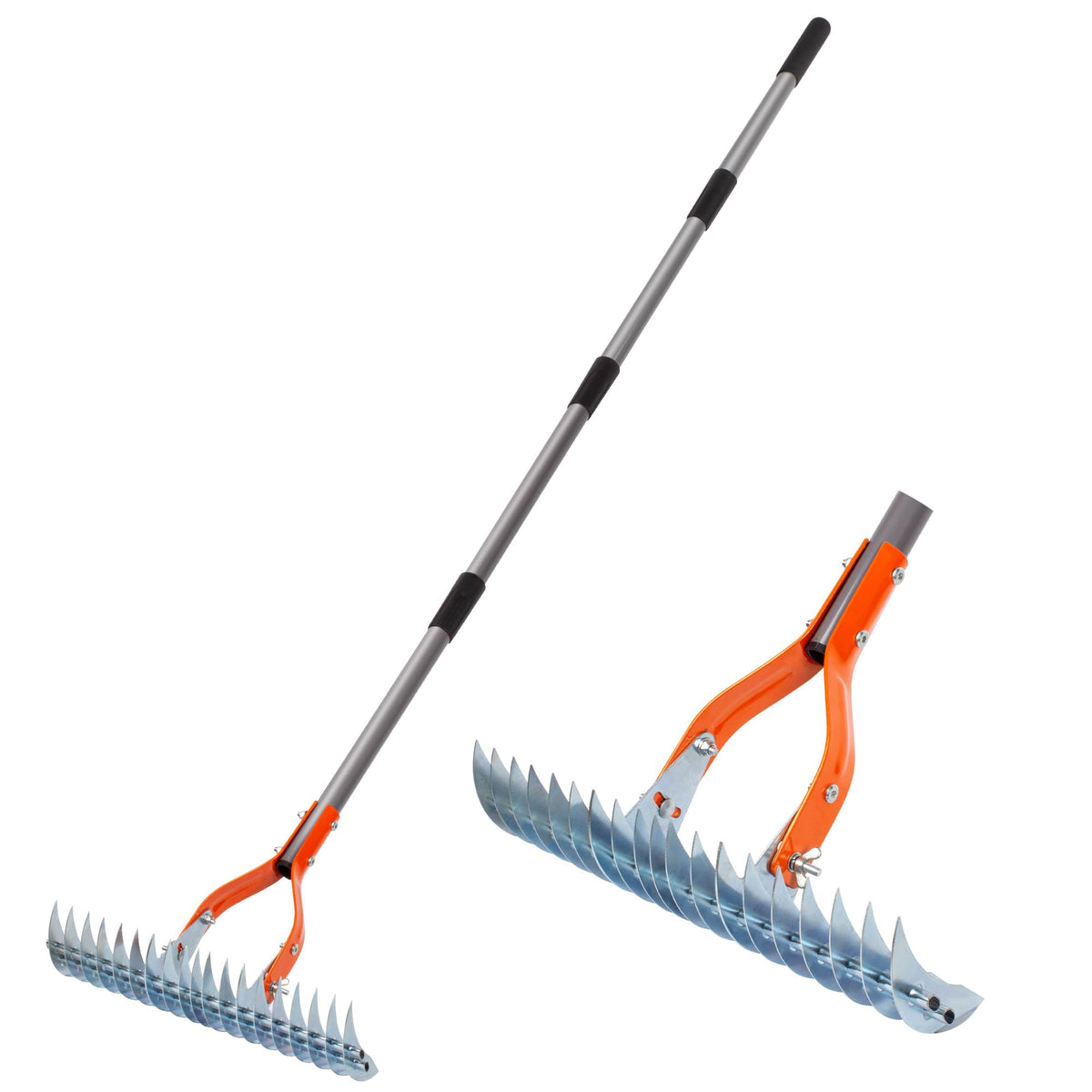 Walensee Thatch Rake with 15-inch head clears thatch for healthier lawn airflow.