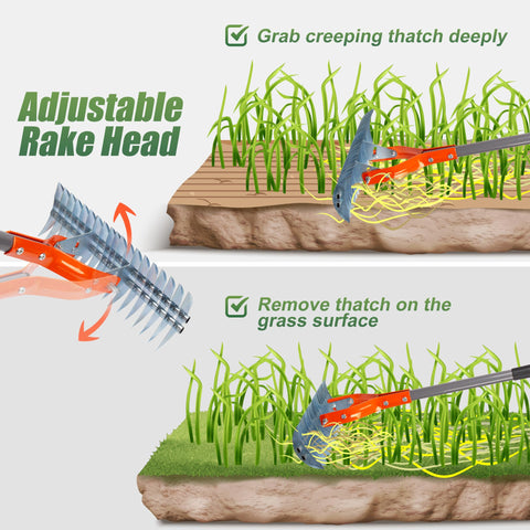 Walensee Thatch Rake anti-rust coating guards steel for longevity.