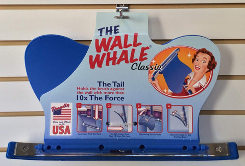 Wall Whale on wall during cleaning delivers enhanced pressure on surfaces.