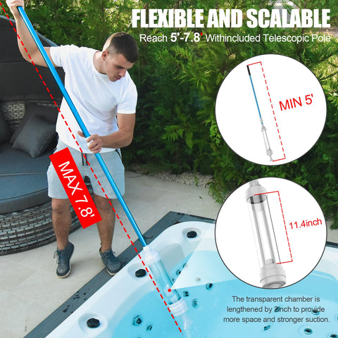 Wallace Forge Spa Vacuum is ultra-light and easy to maneuver