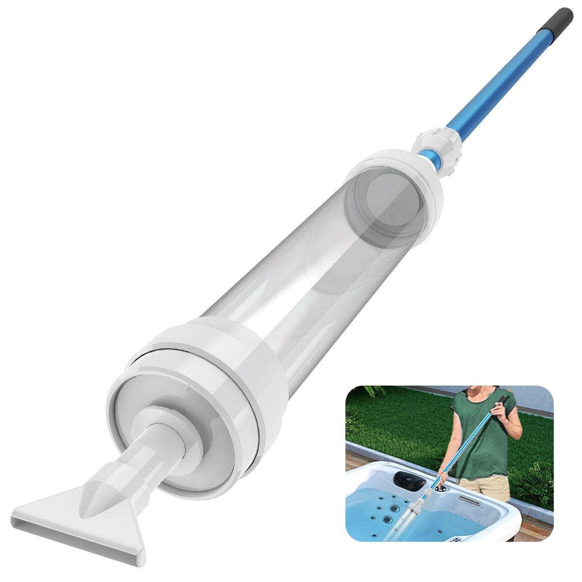 Wallace Forge Spa Vacuum engaging top-hole action for instant suction powered by water pressure