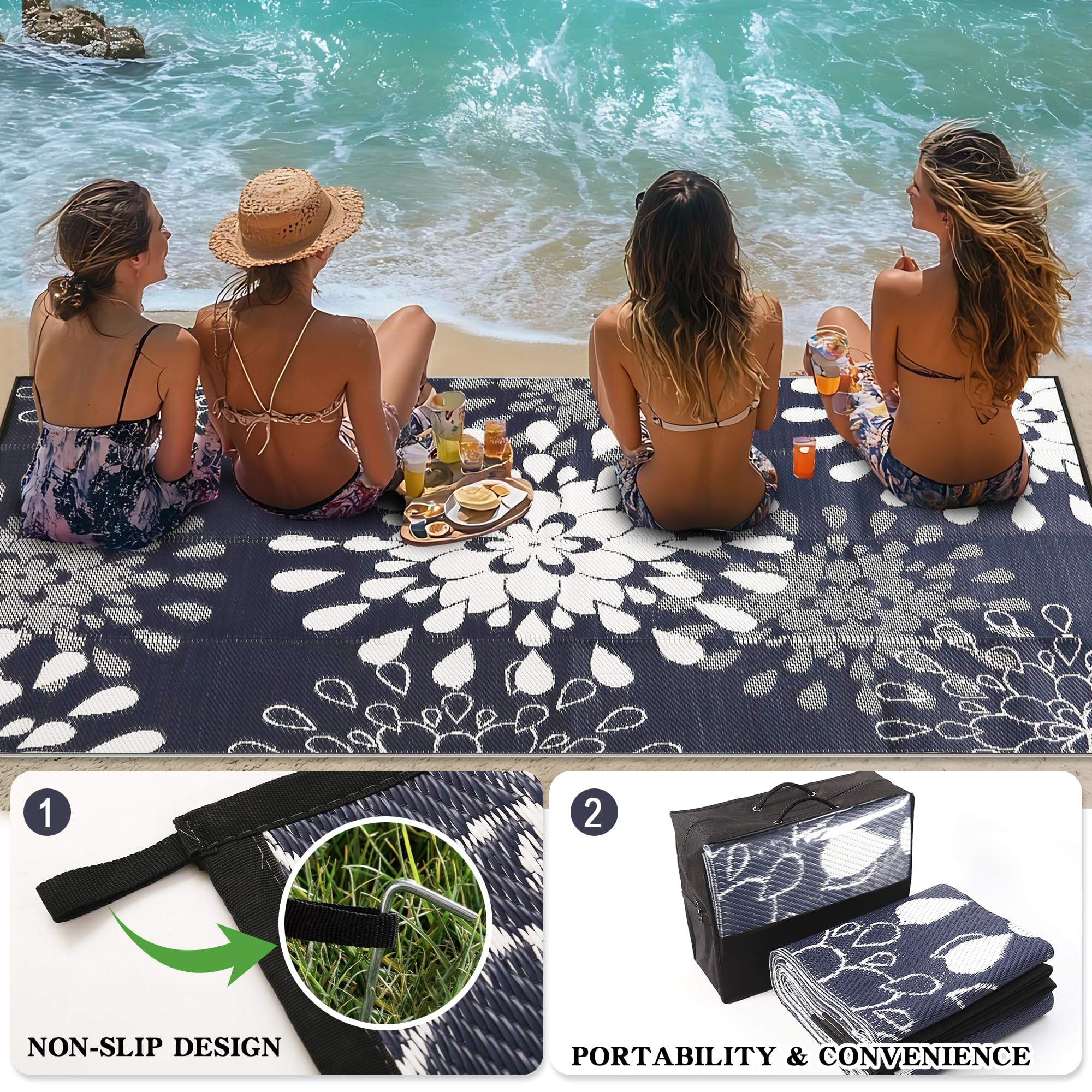 Wallona UV-resistant outdoor rug stays vibrant under sun exposure.