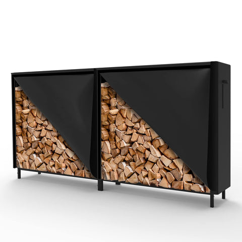 WALMANN 8ft firewood rack ready for organized storage on a flat surface.