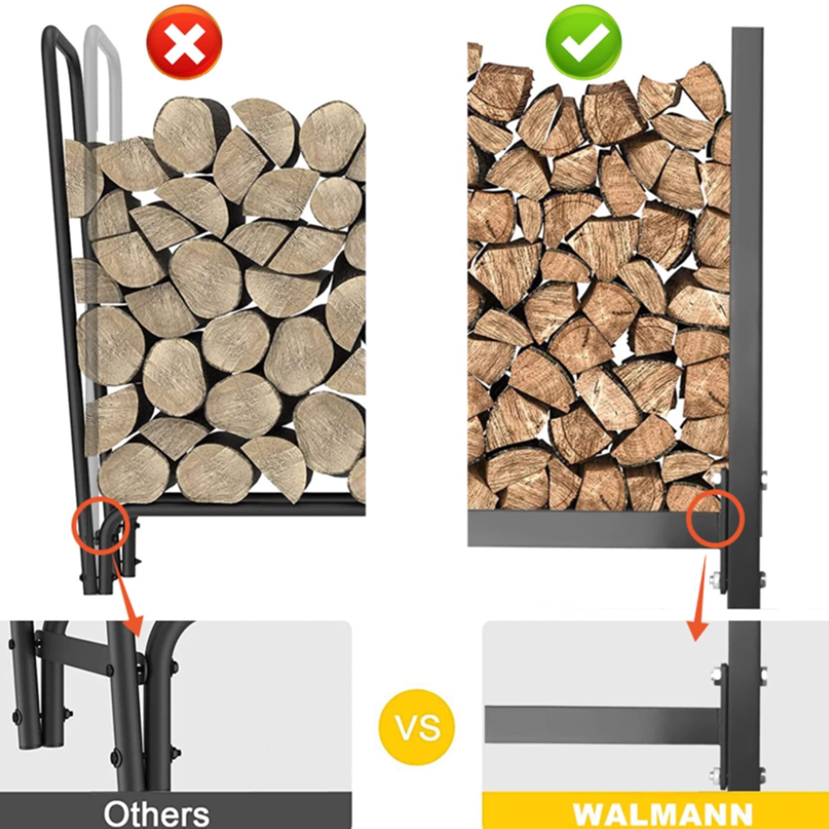 WALMANN outdoor indoor compatibility supports versatile placement on porch, deck, or yard.
