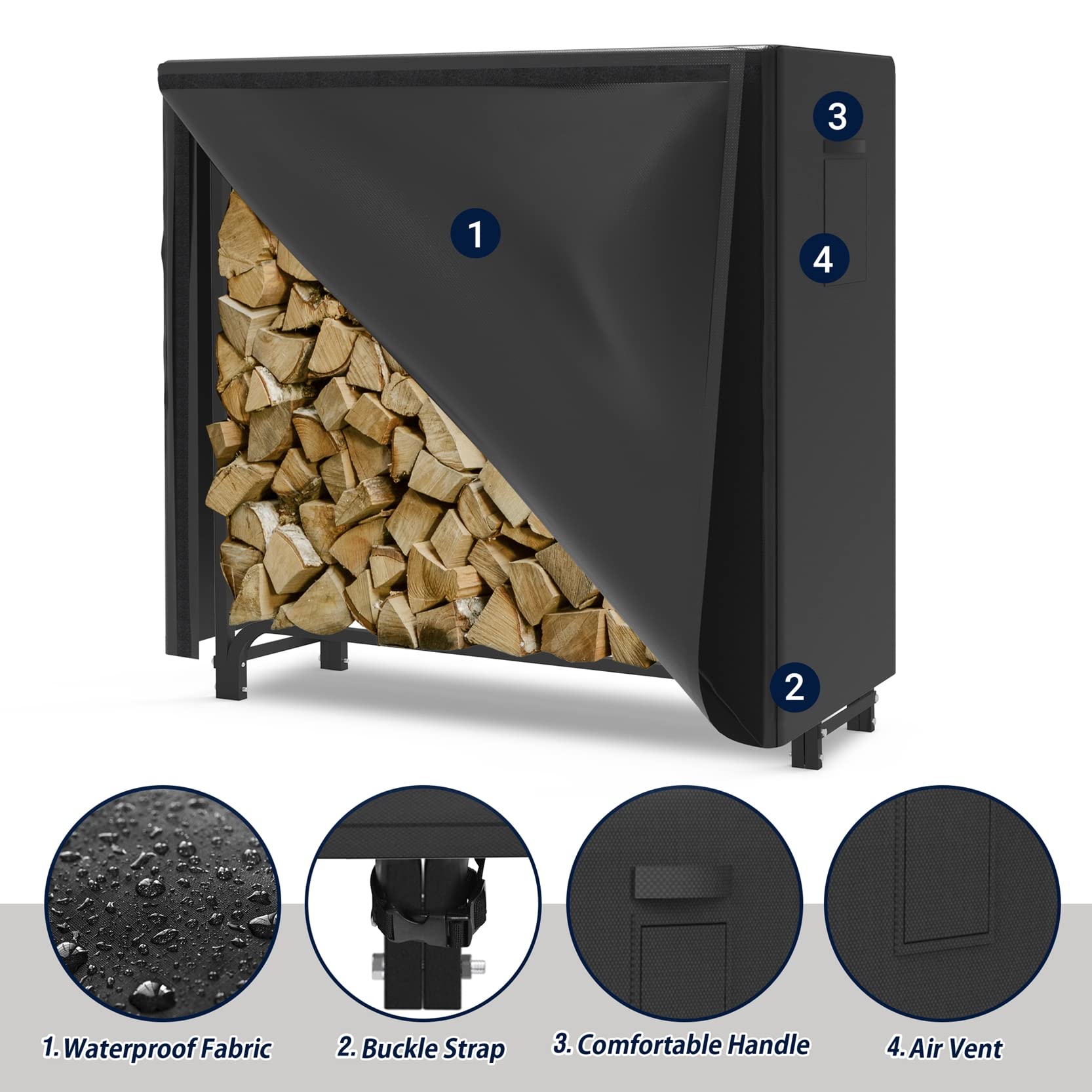 WALMANN steel frame with black powder coating for durable outdoor use.